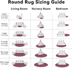 OLANLY Burgundy Round Rugs for Bedroom - Machine Washable, 4 ft Circle Area Rugs for Living Room, Soft and Fluffy Shaggy Carpet for Teen Girls and Boys, Nursery Rooms, Dorms, Home Decor Aesthetic