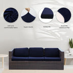 8Pcs Stretch Patio Cushion Covers,Outdoor Couch Covers Replacement,Outdoor Couch & Sofa Slipcovers,for Patio Furniture Cushion Covers,Washable Reusable urniture Protector (Navy Blue,Cover Only)