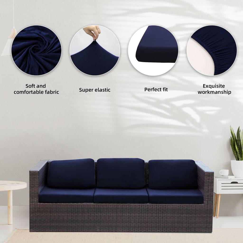 8 Piece Outdoor Cushion Covers, Patio Sofa Cushion Covers, Stretch Fit