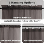 Chyhomenyc Sheer Curtains 63 Inch Length 2 Panels, Light Filtering Rod Pocket Window Sheer Curtain Drapes for Bedroom Living Room, 42Wx63L, 2 Panels, Chocolate Brown