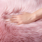 Ashler faux fur rug, Fluffy Shaggy Area Rug Ultra Soft 2.2 x 6 Feet Rectangle Fur Rug, Pink Fuzzy Rug Machine Washable Shag Rug, Nursery Decor Throw Rugs for Bedroom, kids room, Living Room