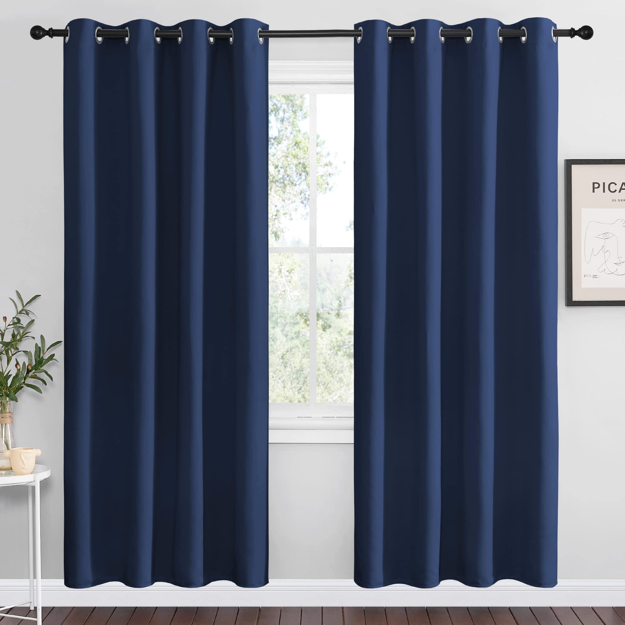 NICETOWN Cappuccino Blackout Curtains for Kitchen 55" w x 78" L 2 Panels