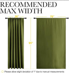 NICETOWN 2 Panels Blackout Curtains, Rod Pocket Thermal Insulated Drapess for Bedroom, Privacy Protection Easy-Care Heavy Duty Curtains for Living Room/Dining Room, W70 x L95 inches, Olive Green