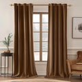 MIULEE Velvet Curtains Chocolate Elegant Grommet Thermal Insulated Soundproof Brown Room Darkening Curtains/Drapes for Classical Living Room Bedroom Decor 52 x 108 Inch Set of 2