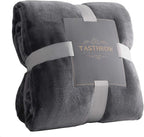 TASTHROW Large Flannel Fleece Throw Blanket, 60×80 Inch - Cozy Lightweight Thick Blanket - All Seasons Suitable for Women, Men and Kids (Grey)