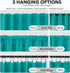 Deconovo Blackout Curtains, Thermal Insulated, W42 x L95 2 Panels, Back Tab, Machine Washable, Room-Darkening Drapes for Bedroom/Living Room Turquoise