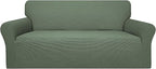 Easy-Going 100% Waterproof Couch Cover, Dual Waterproof Sofa Cover, Stretch Jacquard Sofa Slipcover, Leakproof Furniture Protector for Kids, Pets, Dog and Cat (Oversized Sofa, Grayish Green)