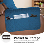 Easy-Going Oversized Recliner Cover Reversible Couch Cover Sofa Cover for Living Room Water Resistant Furniture Protector with Elastic Straps for Pets Dog(Oversized Recliner, Peacock Blue/Beige)