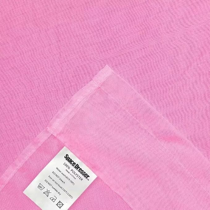 SpaceDresser Basic Rod Pocket Sheer Voile Window Curtain Panels Pink 1 Pair 2 Panels 52 Width 96 Inch Long for Kitchen Bedroom Children Living Room Yard（Pink, 52W x 96L）