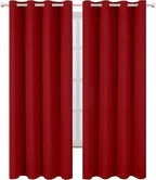 LEMOMO Red Curtains 52 x 84 Inch Long/Blackout Curtains Set of 2 Panels/Room Darkening Thermal Insulated Bedroom Curtains Drape