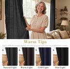 H.VERSAILTEX Living Room Linen Curtains Home Decorative Nickel Grommet Curtains Privacy Added Energy Saving Light Filtering Window Treatments Panels for Bedroom, Heather Black, 2 Panels, 52 x 84 Inch