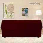 Easy-Going Stretch Sofa Slipcover 1-Piece Sofa Cover Furniture Protector Couch Soft with Elastic Bottom for Kids, Polyester Spandex Jacquard Fabric Small Checks (Sofa, Wine)