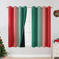 Estelar Textiler Red and Green Ombre Blackout Curtains 52Wx45L 2 Panels