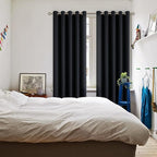 BGment Blackout Curtains - Grommet Thermal Insulated Room Darkening Bedroom and Living Room Curtain, Set of 2 Panels (70 x 84 Inch, Black)