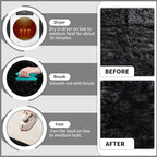 Ciicool Black Fluffy Round Fur Area Rug for Bedroom, Circle Faux Fur Rugs for Kids Room, Cute Fuzzy Nursery Carpet, Shaggy Circular Rugs Floor Carpets for Teens Girls Rooms Home Decor, 4 x 4 Feet