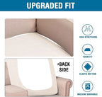 H.VERSAILTEX Super Stretch Individual Chaise Cover Sectional Couch Covers for L Shaped Sofa Both Left/Right Featuring Thick Jacquard Textured Twill Fabric (1 Piece Chaise Cover Large, Ivory)