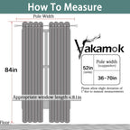Yakamok Grey Room Darkening Curtains 84 inch Gray Sliding Door Drapes