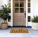 Barnyard Designs Natural Coco Coir Non-Slip Doormat (17x30, Hello)