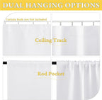 NICETOWN 1 Panel Blackout Door Curtain, Thermal Insulated Privacy Window Covering for Patio French Front Door Sidelight Curtain, Rod Pocket and Ceiling Track, W36 x L72 inch, Pure White
