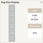 Soalmost Washable Hallway Runner Rug 3x18 Kitchen Entry Rugs Non-Slip, Grey