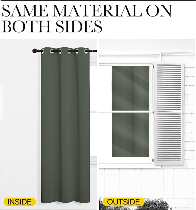 NICETOWN Room Darkening Curtain Panels - Toddler Boy Bedroom Drapes with Grommet Top, Energy Smart Window Treatment Curtains(Dark Mallard, 42 inches W x 90 inches L, 2 Panels)