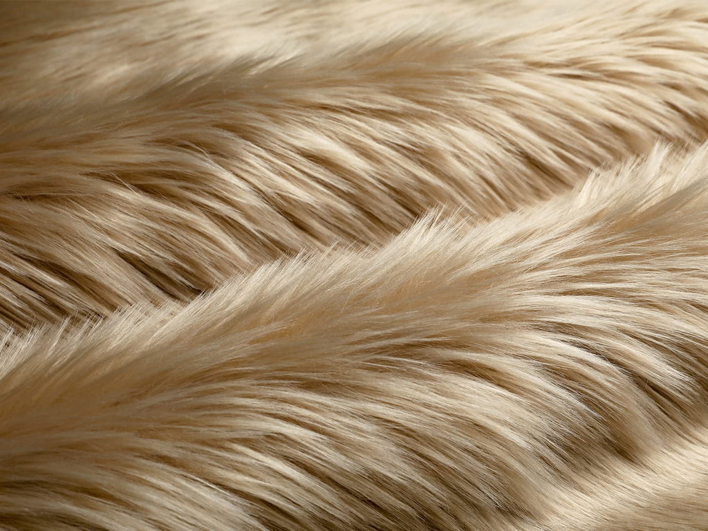 Ciicool Beige Faux Fur Sheepskin Rug 8 x 10 Feet, Large Sofa Fluffy Carpet