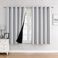 ChrisDowa 100% Blackout Curtains for Bedroom 63 Inches Long 2 Panels Set