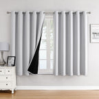 ChrisDowa 100% Blackout Curtains for Bedroom 63 Inches Long 2 Panels Set