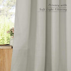 NICETOWN Gray Linen Kitchen Window Curtains Over Sink, Grommet Thick Linen Gray Short Window Treatments Privacy Assured with Light Filtering for Bedroom/Bathroom, W34 x L36, 2 Panels