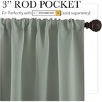 RYB HOME Kitchen Blackout Curtains Over Sink 36 inch Length, Rod Pocket