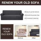U-NICE HOME Oversized Stretch Couch Cover Slipcover, Dark Grey