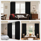 Joydeco Blackout Curtains 84 Inch Length 2 Panels Set, Thermal Insulated Long Drapes 2 Burg, Room Darkening Grommet Drapes for Living Room Bedroom Window