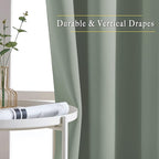 NICETOWN Blackout Large Bedroom Curtains 90 inches Long - Room Dividers Thermal Insulated Sound Dampening Grommet Window Treatments for Living Room (Sage Green, 2 Panels, W66 x L90)