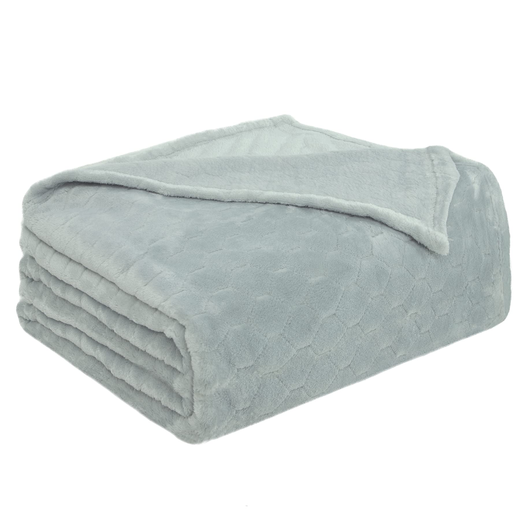 TOONOW Fleece Blanket Super Soft Cozy Throw Blanket 50" x 60", Lightweight Fuzzy Comfy Textured Flannel Blanket Warm Plush Throw Blankets for Couch, Sofa, Bed, Mirage Gray