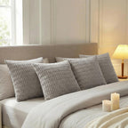 Fancy Homi 4 Packs Decorative Throw Pillow Covers for Living Room Couch Bed, Modern Farmhouse Boho Home Décor Accent Cushion Case, 24" x 24", Gray