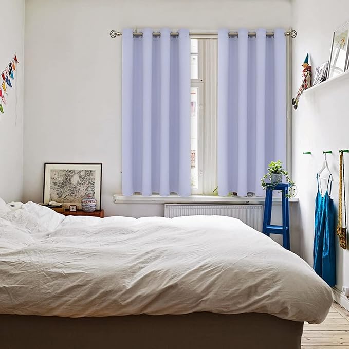 BGment Short Curtains for Small Window 45 Inch Long - Lavander 2 Panels