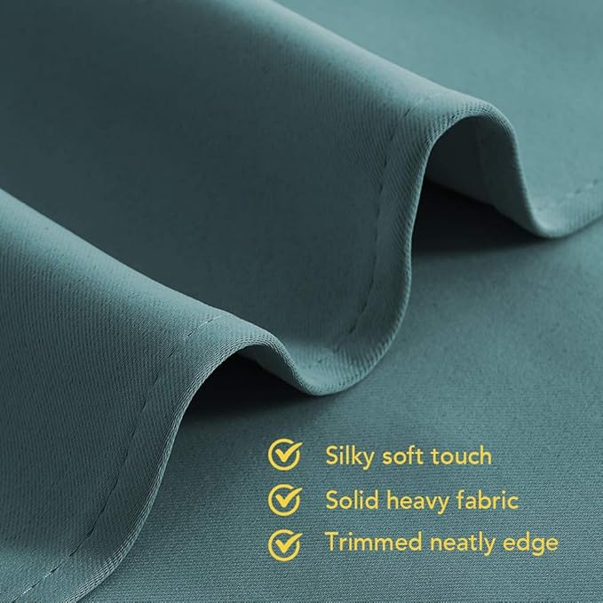 NICETOWN Living Room Window Curtain Panels, Thermal Insulated Solid Grommet Blackout Draperies/Drapes (Sea Teal, 1 Pair, 42 by 54-Inch)