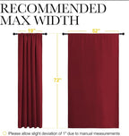 NICETOWN Christmas Burgundy Blackout Curtains and Drapes - Thermal Insulated Solid Rod Pocket Blackout Draperies/Panels for Guest Room (1 Pair, 52 by 72-Inch)