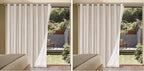 H.VERSAILTEX Linen Blackout Curtain Durable Thick Textured Linen Look 100% Blackout Patio Door Curtain Anti Rust Grommet Extra Wide Sliding Door Curtain Panel, W100 x L84 inch - Natural (Pack of 2)