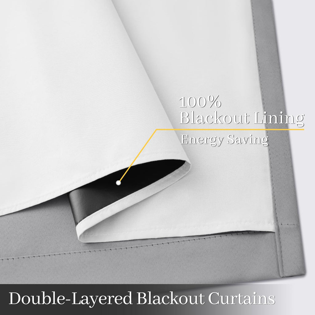 Yakamok Dove Grey 100% Blackout Curtains 84 Inches Long 50" Wide 2 Panel