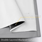 Yakamok Dove Grey 100% Blackout Curtains 84 Inches Long 50" Wide 2 Panel