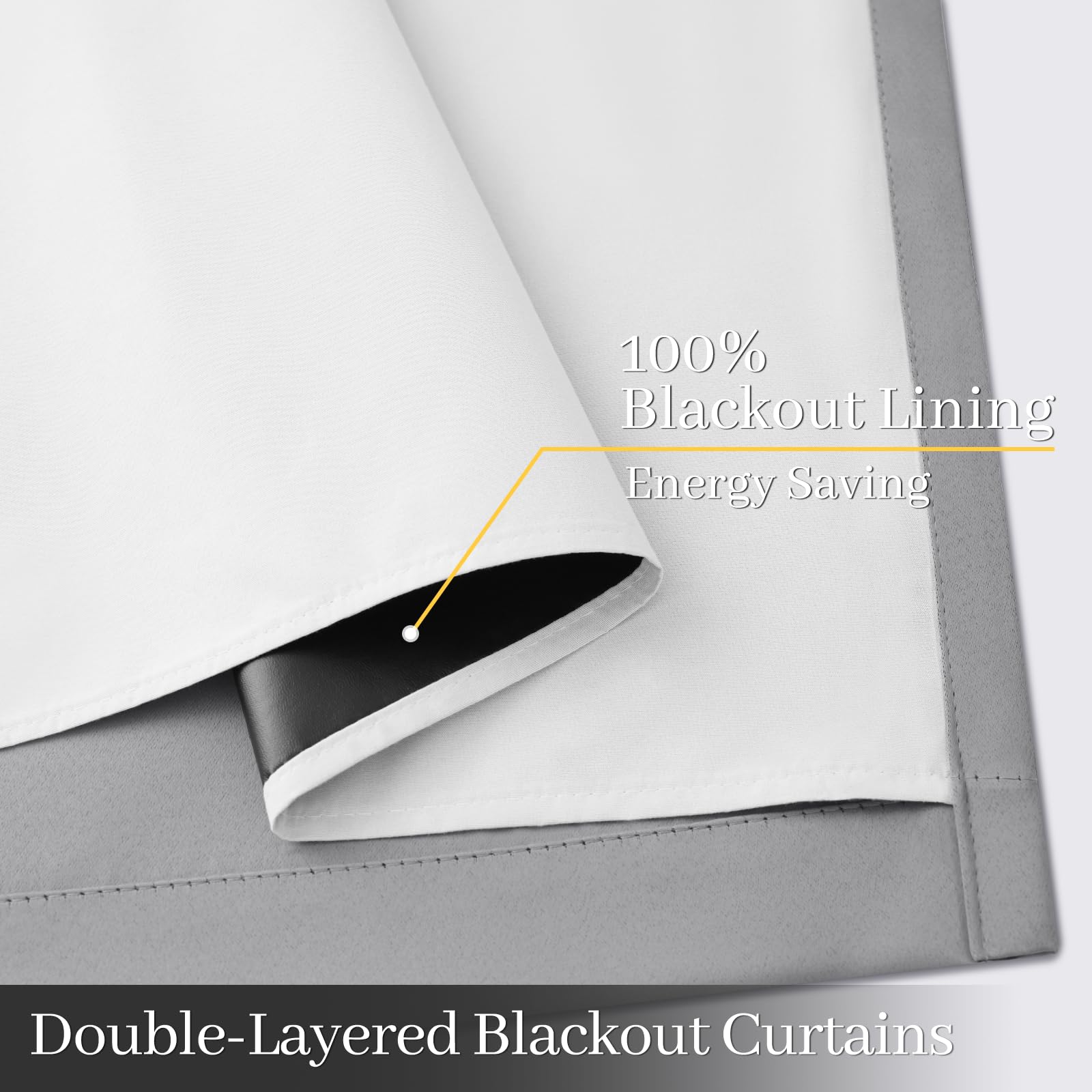 Yakamok Dove Grey 100% Blackout Curtains 84 Inches Long 50" Wide 2 Panel