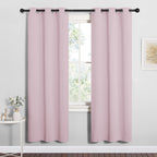 NICETOWN Blackout Curtain Panels for Girls Room, Nursery Essential Thermal Insulated Solid Grommet Top Blackout Drapes (Lavender Pink, 1 Pair, 34 x 72 inches)