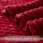 Exclusivo Mezcla Fleece Twin Blanket for Bed, Extra Large Fuzzy Deep Red Bed Blankets, Soft Cozy Plush Sofa Throws for All Seasons, 60x80 Inches