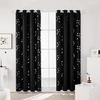 Deconovo Designer Series Silvery Cubic Printed Blackout Curtains for Bedroom Living Room Sliding Door, Thermal Insulated Soundproof Window Drapes, Black, 52W x 95L Inch, 2 Panels