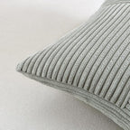 Fancy Homi 2 Packs Grey Long Lumbar Decorative Throw Pillow Covers 16x24 Inch for Couch Bed Sofa, Rustic Farmhouse Boho Home Decor, Soft Striped Corduroy Rectangle Accent Cushion Case 40x60 cm