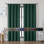 Simplebrand Ava Ever Green Blackout Curtains for Bedroom, 72 Inch Length, 2 Panels Set, Thermal Insulated, Rod Pocket, Window Curtains for Patio, French Door, W40 x L72 Inch