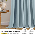 MIULEE Slate Blue Blackout Curtains for Bedroom Living Room 84 Inches Long 2 Panels, Thermal Insulated Room Darkening Drapes Solid Grommet Noise Reduction Light Blocking Window Treatments 40x84 Inch