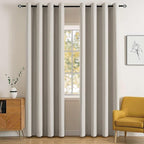 MIULEE Room Darkening Curtains Thermal Insulated Drapes Solid Window Treatment Set Grommet Top Light Blocking Blackout Curtain for Living Room/Bedroom 2 Panels 52 x 84 inch Length Natural