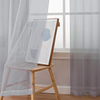Chyhomenyc Light Grey Sheer Curtains 63 Inch Length 2 Panels, Light Filtering Airy Rod Pocket Window Curtain Treatment Drapes for Bedroom Living, Each 42Wx63L Inches